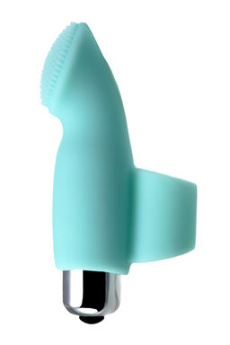 Вибронасадка на палец для клиторальной стимуляции JOS BLISS, силикон, голубая, 9 см  фото 3