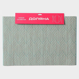 Набор салфеток сервировочных Доляна Энн, 4 шт, 3045 см, цвет серо-голубой  фото 8