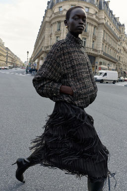 METALLIC THREAD TEXTURED BOMBER JACKET - Zara фото 4