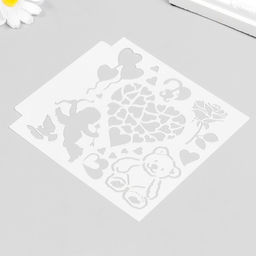 Цена за 3 шт. Трафарет для творчества «Любовь», пластик, 13×13 см