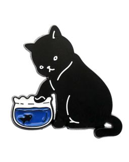 Акриловый значок Кот и рыбка - Krumpy фото 2