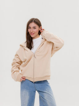 308 Зип толстовка оверсайз, беж - Knitka wear фото 2