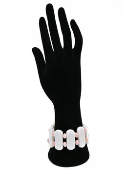 Браслет сегмент 34*13мм из агата белого (имитация)