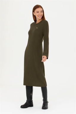 Женское трикотажное платье цвета хаки - U.s. polo assn фото 4