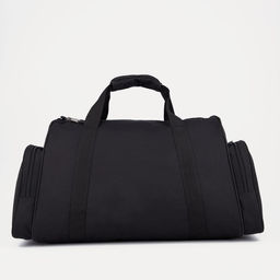 Сумка спортивная на молнии, 3 наружных кармана, длинный ремень, большой размер, цвет чёрный