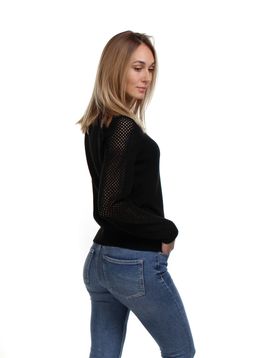СВИТЕР СВ229 ЧЕРНЫЙ С СЕТКОЙ - Assana фото 3