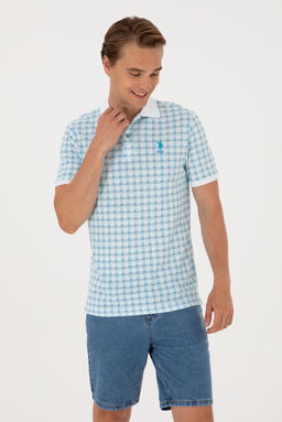 Erkek Regular Fit Polo Yaka Turkuaz Desenli Ti__rt Sepette S_rpriz _ndirim - U.s. polo assn фото 3
