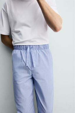 SET PIJAMA COMBINADO PANTAL?N RAYAS / Celeste