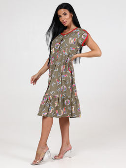 840 ЖЕНСКОЕ ПЛАТЬЕ (Буквы на хаки) - А-дина фото 4