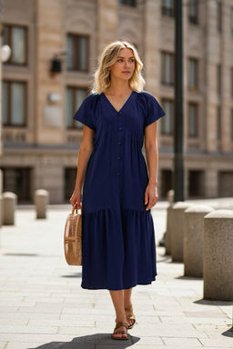 Haki Duz Midi Dokuma Elbise TWOSS25EL00629 - Trendyolmilla фото 6