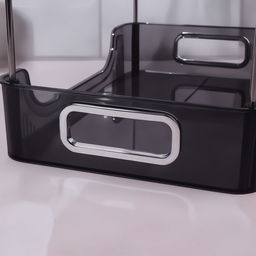 Органайзер для хранения, с ручками, 2 секции, 31×20×29 см, цвет чёрный, серебристый