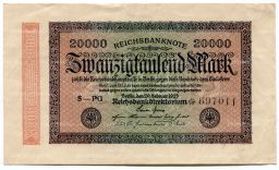 Банкнота 20000 марок 1923 года Германия