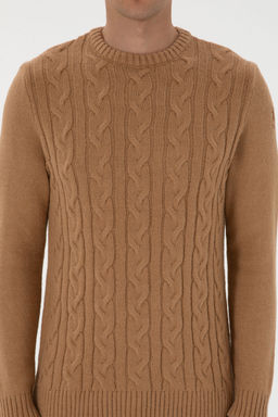 Erkek Regular Fit Bisiklet Yaka Camel Kazak - U.s. polo assn фото 13