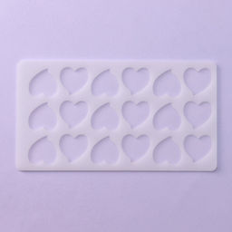 Цена за 2 шт. Форма для шоколада Сердца, силикон, 18 ячеек, 21?11?0.3 см, прозрачная