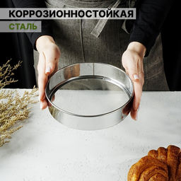 Сито для просеивания Доляна «Металлик», d=17.5 см, серебристое
