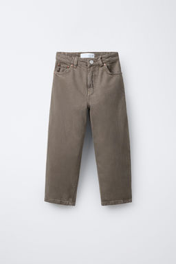 RELAXED FIT TWILL BAGGY TROUSERS