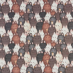 Цена за 10 шт. Бумага упаковочная крафтовая «Зайки», 70 х 100 см