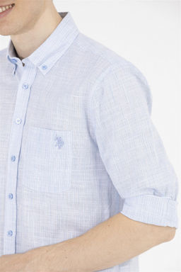 Мужская синяя рубашка с длинным рукавом - U.s. polo assn фото 14