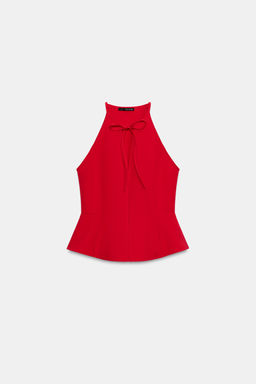 TOP HALTER PEPLUM / Rojo - Zara фото 5