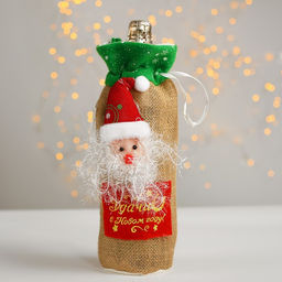 Одежда на бутылку Дедушка Мороз, с надписью