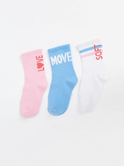 Desenli K?z ?ocuk Soket ?orap 3l?