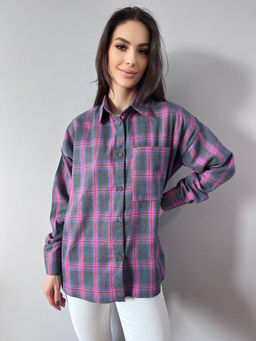 K11205 Рубашка OVER SIZE СВ_РОЗОВЫЙ_02 - Brand фото 14