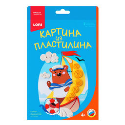 Картина из пластилина "Мишка моряк"