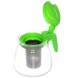 Чайник заварочный стеклянный 900мл "Ассорти", микс цветов