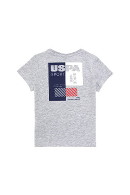 U. S. Polo Assn Детская серая меланжевая футболка с круглым вырезом - U.s. polo assn фото 5