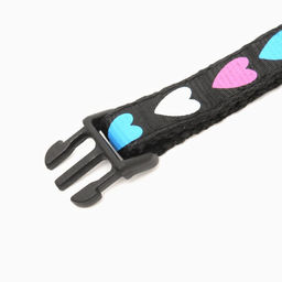 Ошейник двухслойный с фастексом Сердечки 30 х 1 см, чёрный - Пижон фото 5