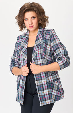 Жакет БелЭльСтиль 412 синяя клетка фото 2