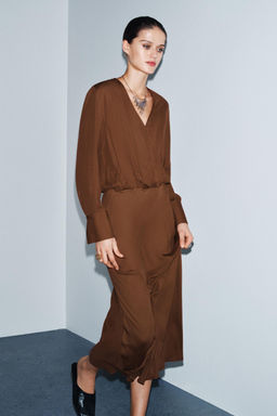 ZW COLLECTION LIMITED EDITION FLOWING WRAP DRESS - Zara фото 2