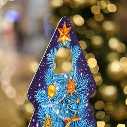 Цена за 5 шт. Подарочная коробка Ёлка Синий иней, 15,7 х 9,5 х 22,5 см - Simaland фото 5