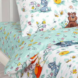 Постельное белье Колобок (поплин детский) 1,5 сп./Пододеяльник: 1 шт. - 215*145; Простыня: 1 шт. - 214*150; Наволочка: 2 шт. - 70*70; Поплин детский - Артпостель фото 3