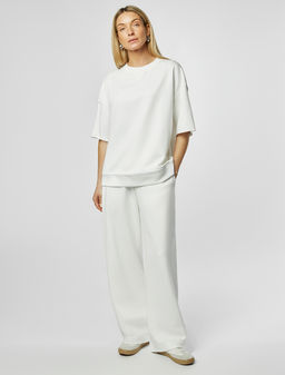 VILATTE / Футболка из футера двухнитки с эластаном  фото 5