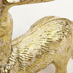 Цена за 2шт. Фигурка новогодняя "Зимний олень" 9.5*4.5*12 см, Золото/белый