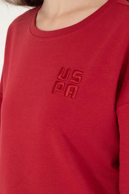 Женский красный базовый свитшот - U.s. polo assn фото 7