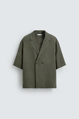 CAMISA KIMONO VISCOSA - LINO / Gris topo - Zara фото 6