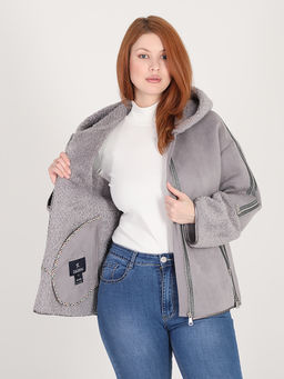 Куртка серая женская больших размеров - Almond фото 5