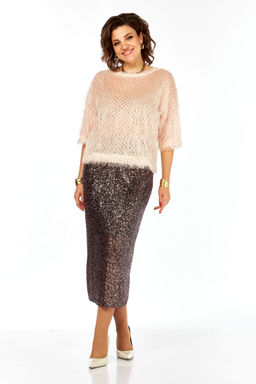 Костюм Olga Style Л413 персик-коричневый