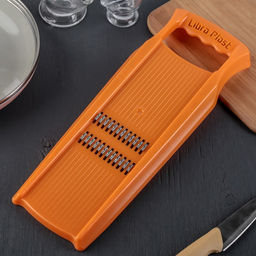 Тёрка для корейской моркови Libra Plast, 33×12 см, с широкой ручкой, оранжевая
