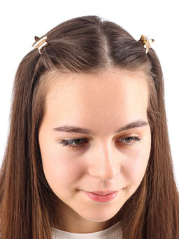 Цена за 6 шт. Крабик для волос «Брианна», звезда, 2 см, золото