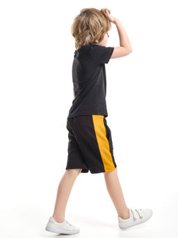 Шорты для мальчика 22-3458 черный | горчичный - Mini maxi фото 4
