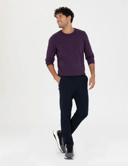 Mor Slim Fit Bisiklet Yaka Basic Triko Kazak - Pierre cardin фото 4