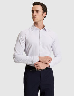 Gri Kareli Slim Fit Uzun Kollu G_mlek