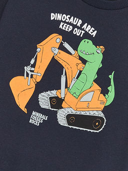 Rahat Kal?p Bisiklet Yaka Bask?l? Erkek ?ocuk Sweatshirt - Waikiki фото 3