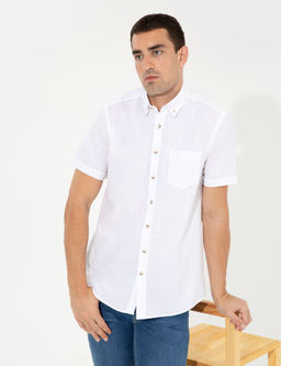 Beyaz Regular Fit K_sa Kollu G_mlek