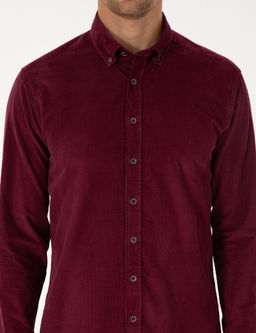 Bordo Regular Fit Uzun Kollu G_mlek