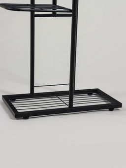 Подставка для цветов Greengo, 4 полки, 43×22×82 см, напольная, металл, чёрная