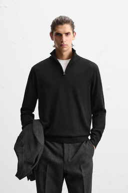 100% WOOL QUARTER ZIP JUMPER - Zara фото 2